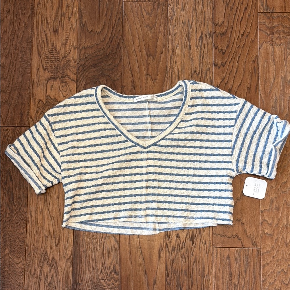 Altar’d State Stiped V-Neck Cropped Top, NWT, Small